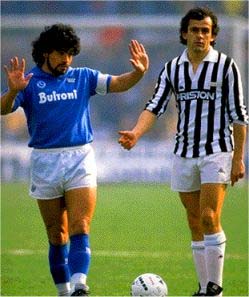 DIEGO ARMANDO MARADONA E MICHELLE PLATINI'